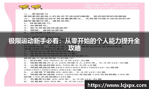 极限运动新手必看：从零开始的个人能力提升全攻略